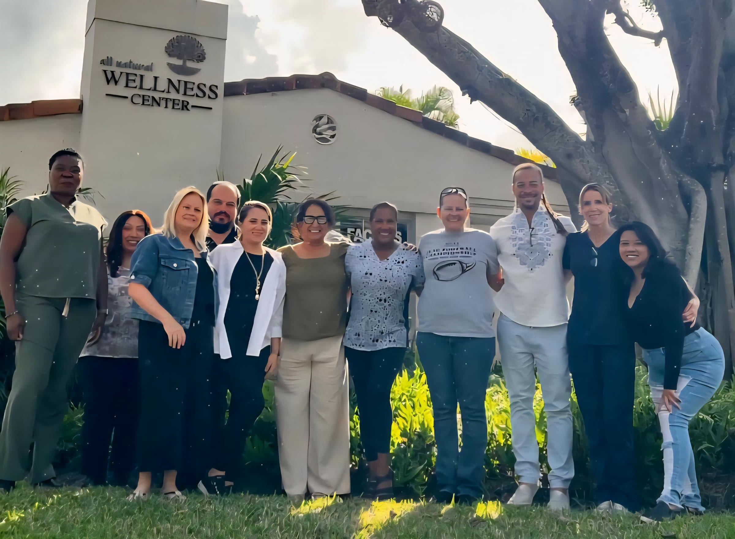 Members of the All Natural Wellness Center team outside the Fort Lauderdale wellness center.